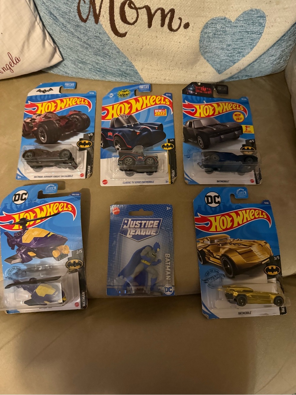 Brand new lot of Batman hot wheels cars and figure